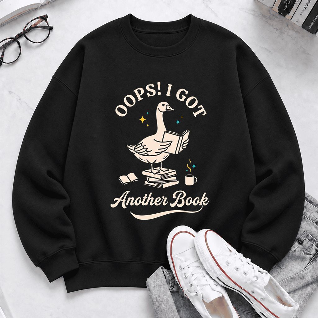 Oops! I Got Another Book Softstyle Sweatshirt | Playful Book Lover Gift Black