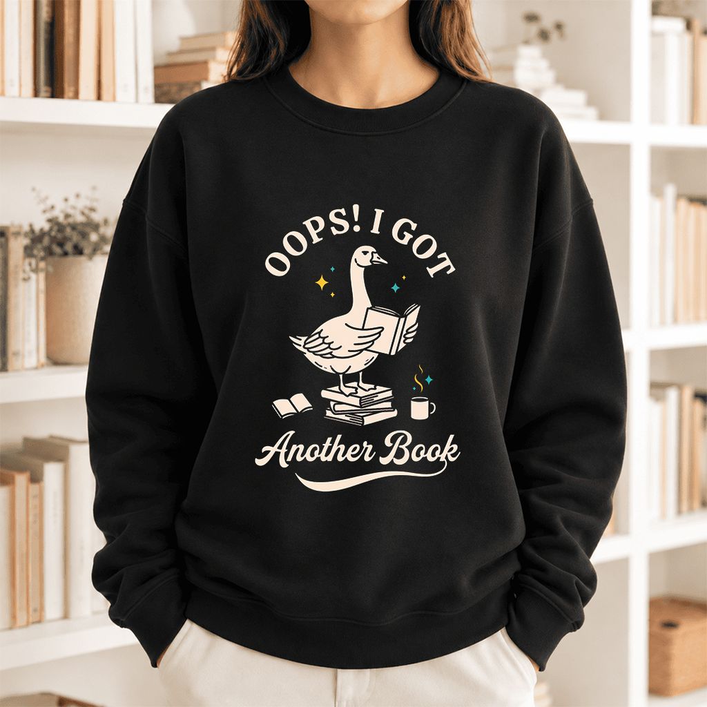 Oops! I Got Another Book Softstyle Sweatshirt | Playful Book Lover Gift Black