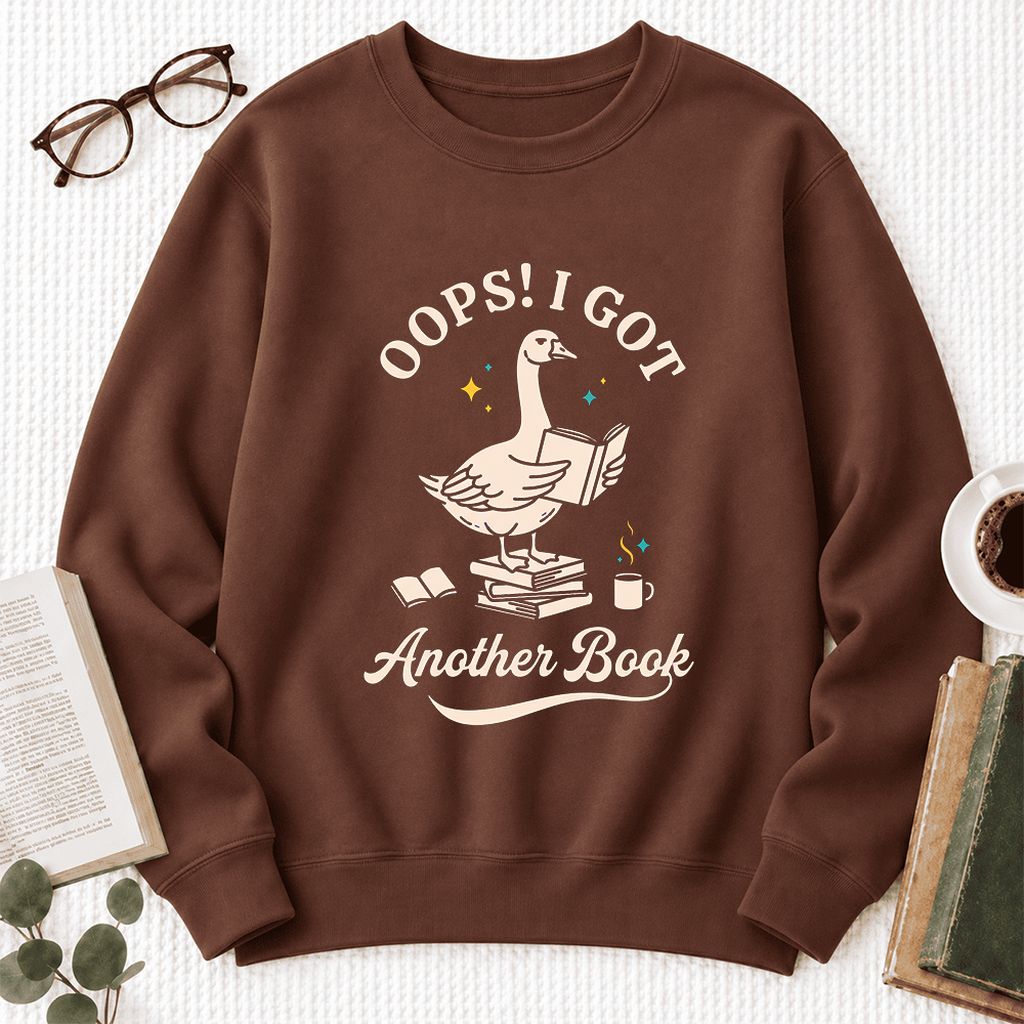 Oops! I Got Another Book Softstyle Sweatshirt | Playful Book Lover Gift Cocoa