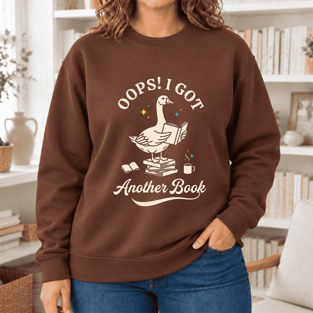 Oops! I Got Another Book Softstyle Sweatshirt | Playful Book Lover Gift Cocoa