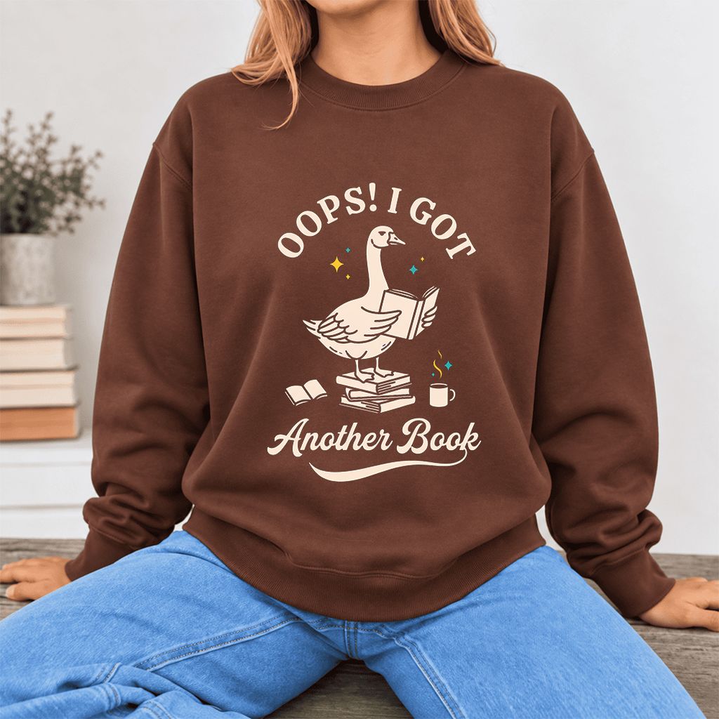 Oops! I Got Another Book Softstyle Sweatshirt | Playful Book Lover Gift Cocoa