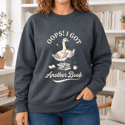 Oops! I Got Another Book Softstyle Sweatshirt | Playful Book Lover Gift Dark Heather