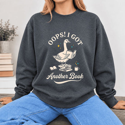 Oops! I Got Another Book Softstyle Sweatshirt | Playful Book Lover Gift Dark Heather