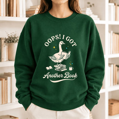 Oops! I Got Another Book Softstyle Sweatshirt | Playful Book Lover Gift Forest Green