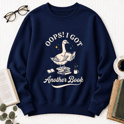 Oops! I Got Another Book Softstyle Sweatshirt | Playful Book Lover Gift Navy