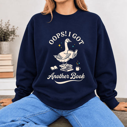 Oops! I Got Another Book Softstyle Sweatshirt | Playful Book Lover Gift Navy