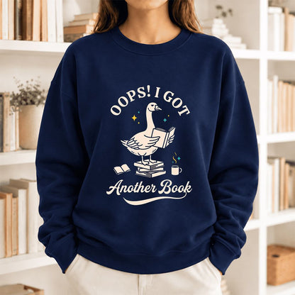 Oops! I Got Another Book Softstyle Sweatshirt | Playful Book Lover Gift Navy