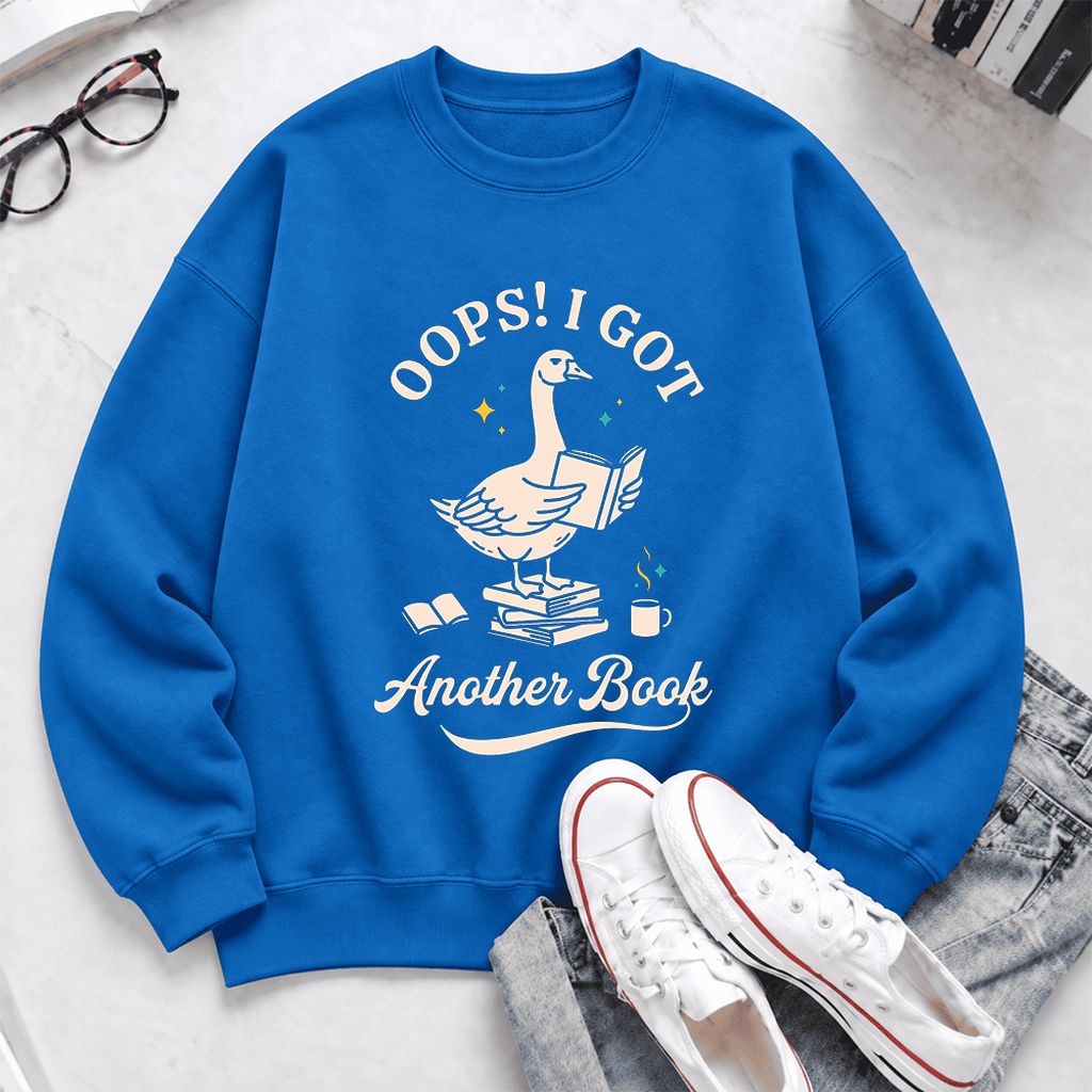 Oops! I Got Another Book Softstyle Sweatshirt | Playful Book Lover Gift Royal