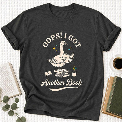 Oops! I Got Another Book Ultra-Soft Cotton T-Shirt | Playful Book Lover Gift Dark Grey Heather