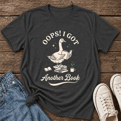 Oops! I Got Another Book Ultra-Soft Cotton T-Shirt | Playful Book Lover Gift Dark Grey Heather