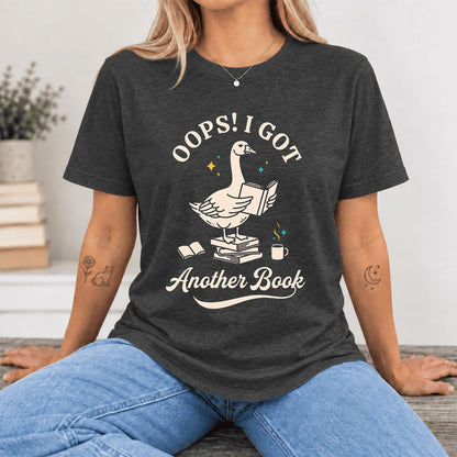 Oops! I Got Another Book Ultra-Soft Cotton T-Shirt | Playful Book Lover Gift Dark Grey Heather