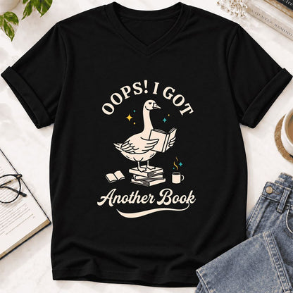 Oops! I Got Another Book Ultra-Soft V-Neck | Playful Book Lover Gift Black