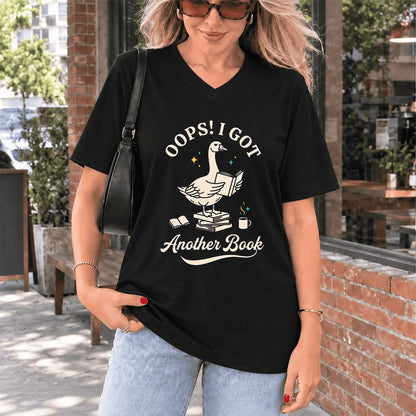 Oops! I Got Another Book Ultra-Soft V-Neck | Playful Book Lover Gift Black
