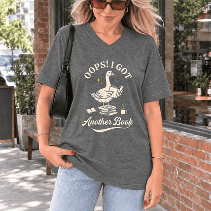 Oops! I Got Another Book Ultra-Soft V-Neck | Playful Book Lover Gift Deep Heather