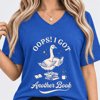 Oops! I Got Another Book Ultra-Soft V-Neck | Playful Book Lover Gift True Royal