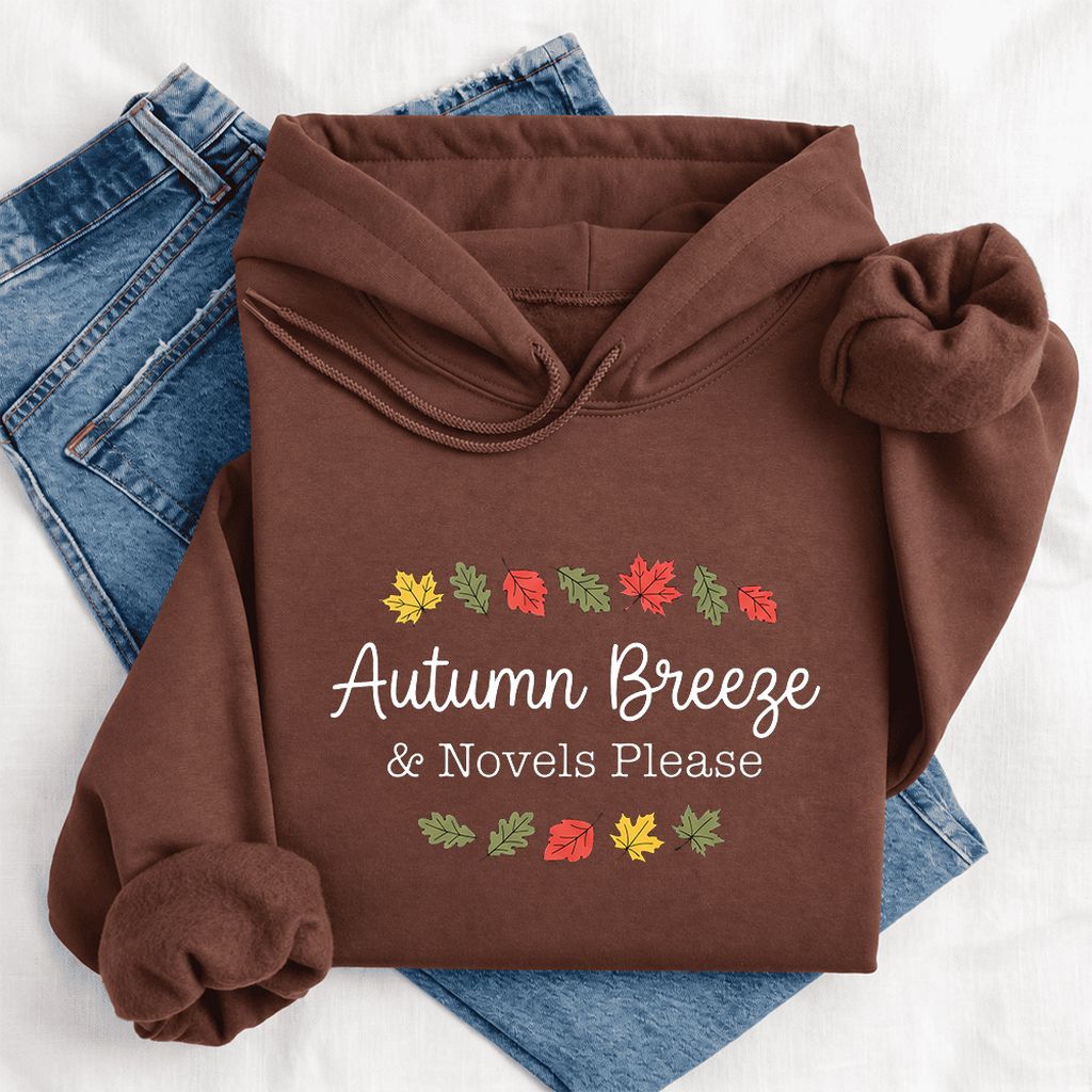 Autumn Breeze & Novels Please Softstyle Hoodie | Cozy Book Lover Gift Cocoa