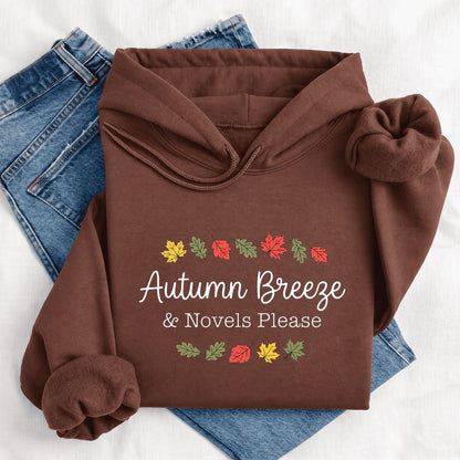 Autumn Breeze & Novels Please Softstyle Hoodie | Cozy Book Lover Gift Cocoa