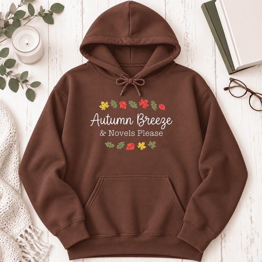 Autumn Breeze & Novels Please Softstyle Hoodie | Cozy Book Lover Gift Cocoa