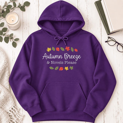 Autumn Breeze & Novels Please Softstyle Hoodie | Cozy Book Lover Gift Purple