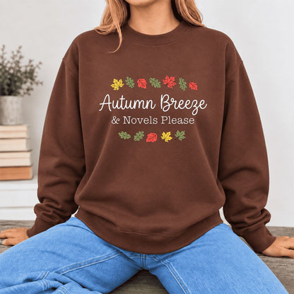 Autumn Breeze & Novels Please Softstyle Sweatshirt | Cozy Book Lover Gift Cocoa