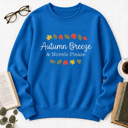 Autumn Breeze & Novels Please Softstyle Sweatshirt | Cozy Book Lover Gift Royal