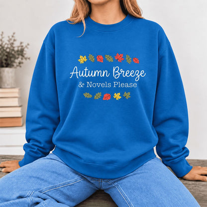 Autumn Breeze & Novels Please Softstyle Sweatshirt | Cozy Book Lover Gift Royal