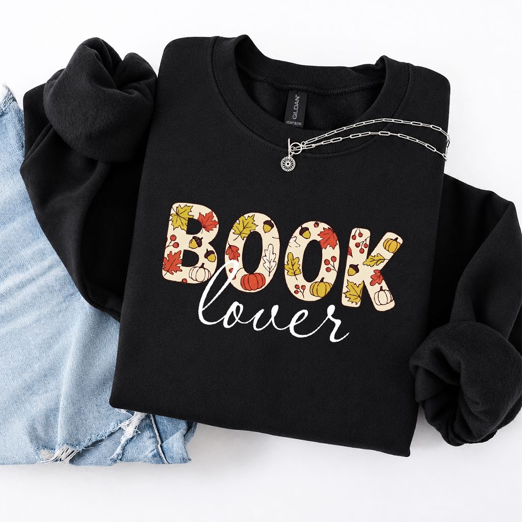 Book Lover Printed Sweatshirt | Book Lover Gift Black