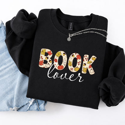 Book Lover Printed Sweatshirt | Book Lover Gift Black