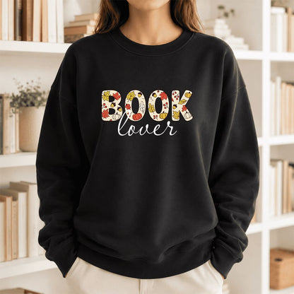 Book Lover Printed Sweatshirt | Book Lover Gift Black