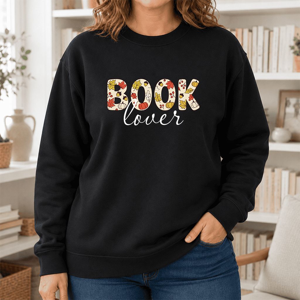 Book Lover Printed Sweatshirt | Book Lover Gift Black
