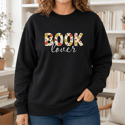 Book Lover Printed Sweatshirt | Book Lover Gift Black
