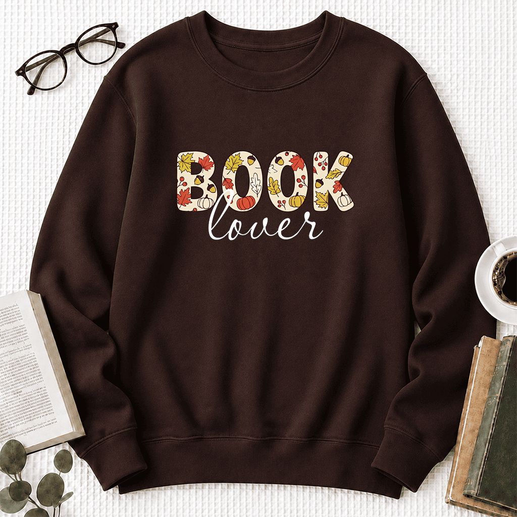 Book Lover Printed Sweatshirt | Book Lover Gift Dark Chocolate