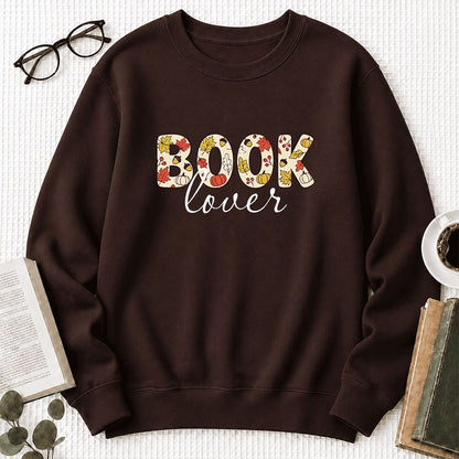 Book Lover Printed Sweatshirt | Book Lover Gift Dark Chocolate