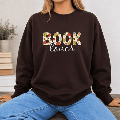Book Lover Printed Sweatshirt | Book Lover Gift Dark Chocolate