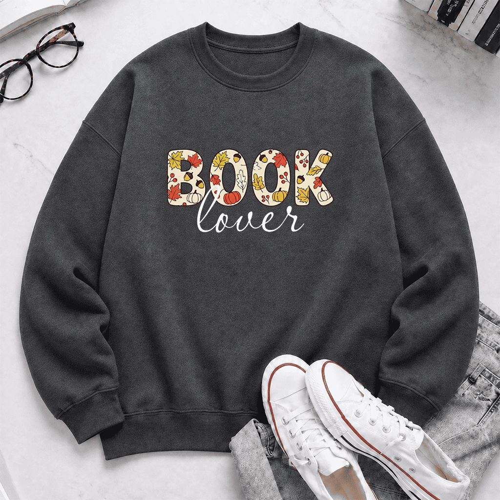 Book Lover Printed Sweatshirt | Book Lover Gift Dark Heather
