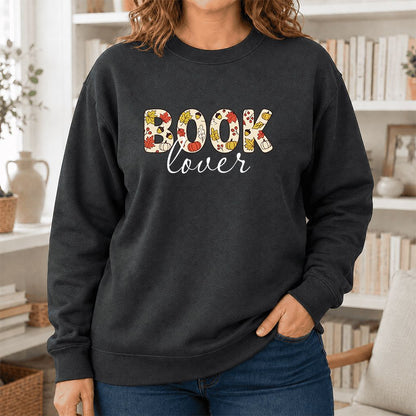 Book Lover Printed Sweatshirt | Book Lover Gift Dark Heather