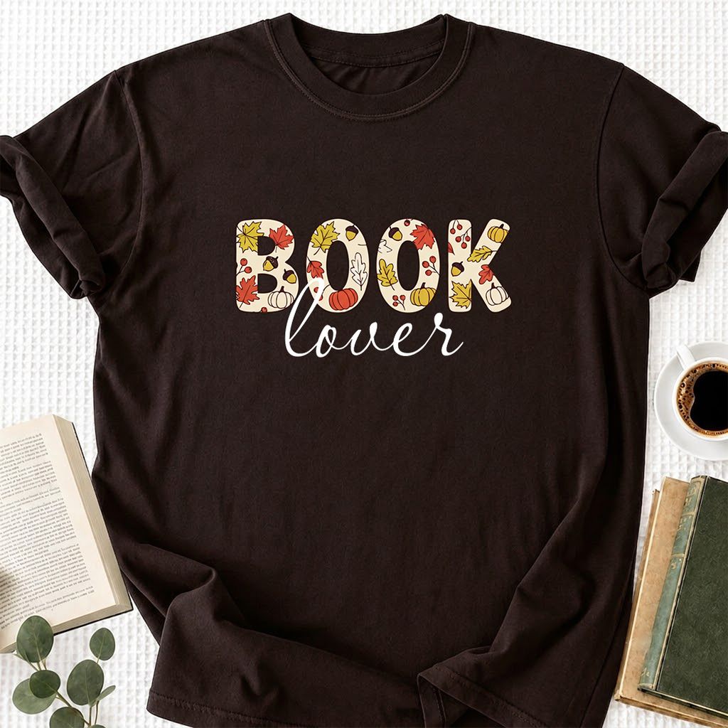 Book Lover Printed T-Shirt | Book Lover Gift Dark Chocolate