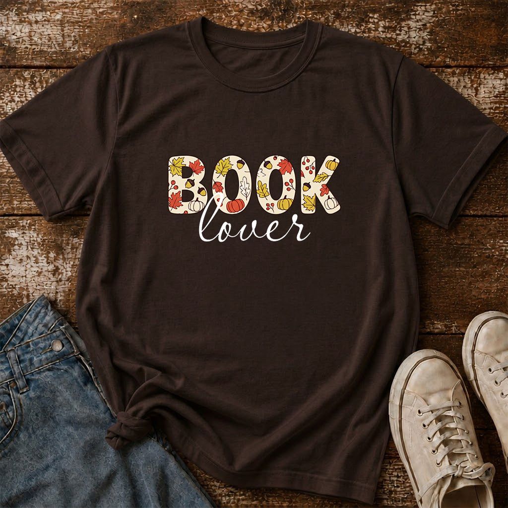 Book Lover Printed T-Shirt | Book Lover Gift Dark Chocolate