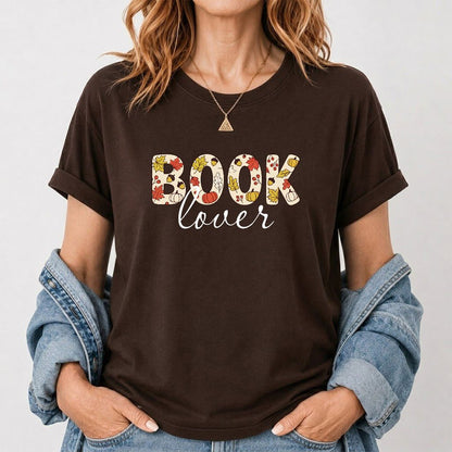 Book Lover Printed T-Shirt | Book Lover Gift Dark Chocolate