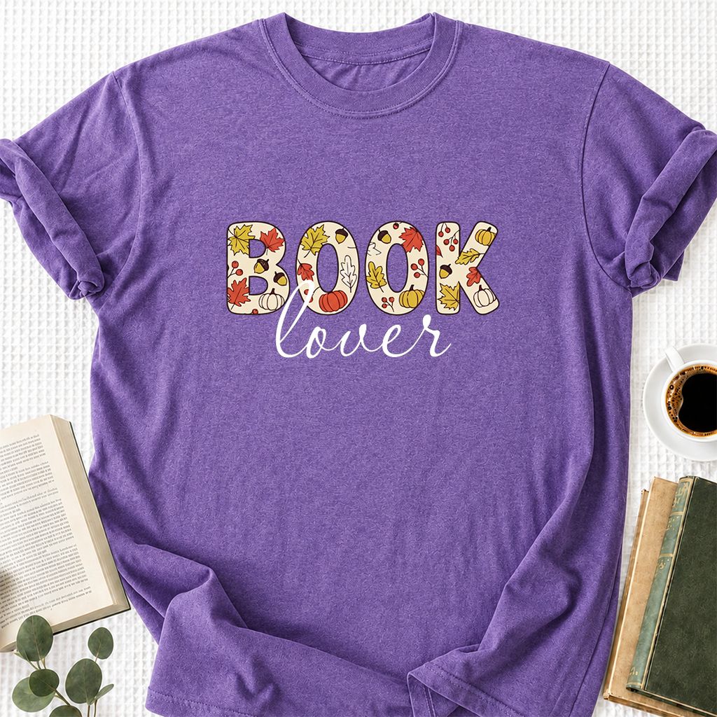 Book Lover Printed T-Shirt | Book Lover Gift Heather Purple