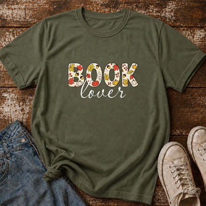 Book Lover Printed T-Shirt | Book Lover Gift Military Green