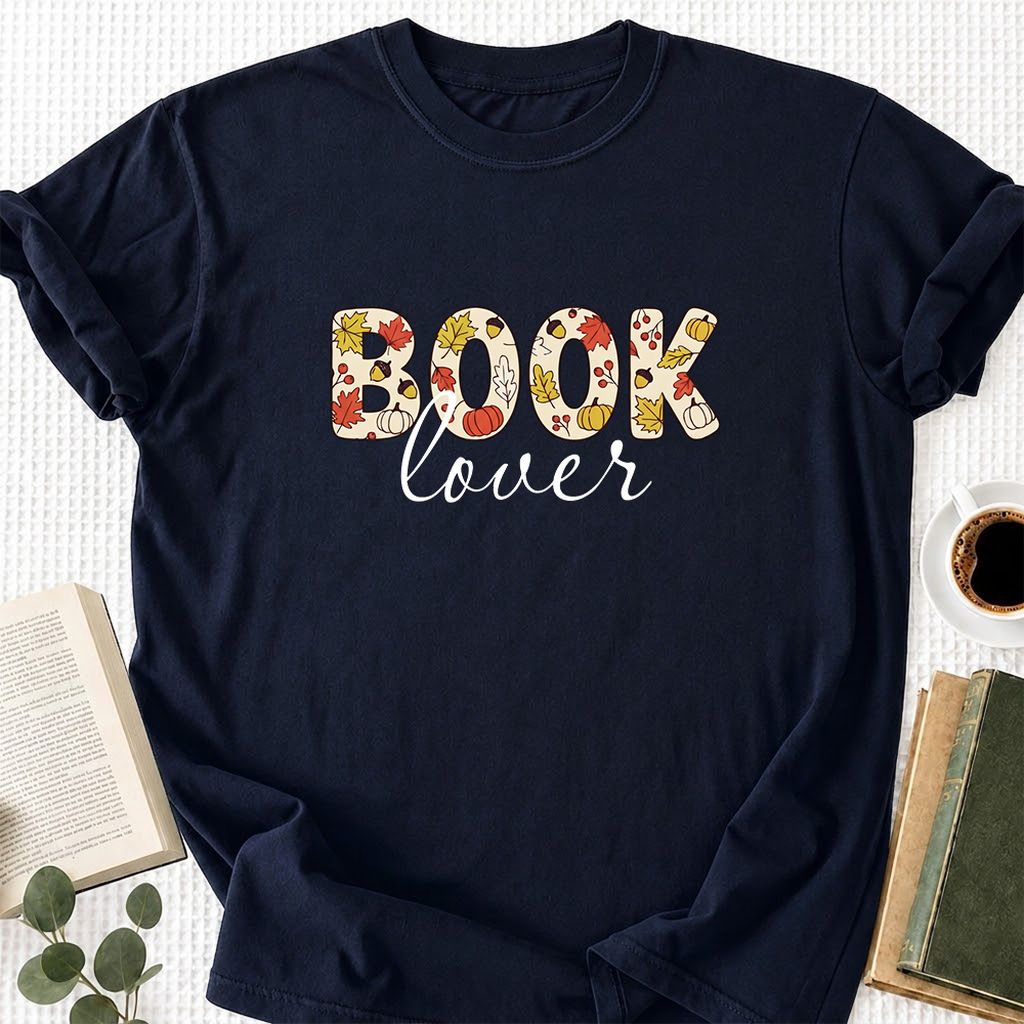 Book Lover Printed T-Shirt | Book Lover Gift Navy