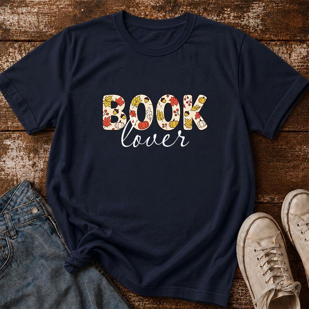 Book Lover Printed T-Shirt | Book Lover Gift Navy