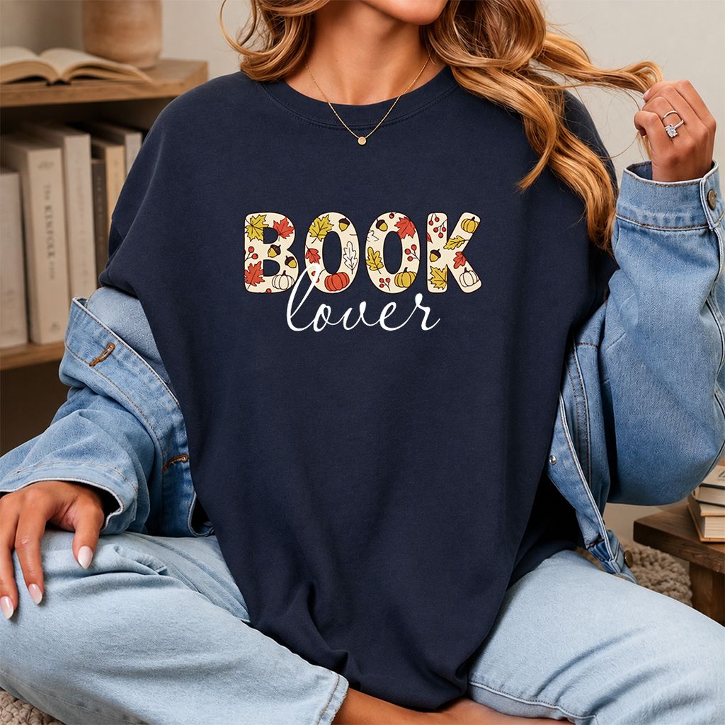 Book Lover Printed T-Shirt | Book Lover Gift Navy