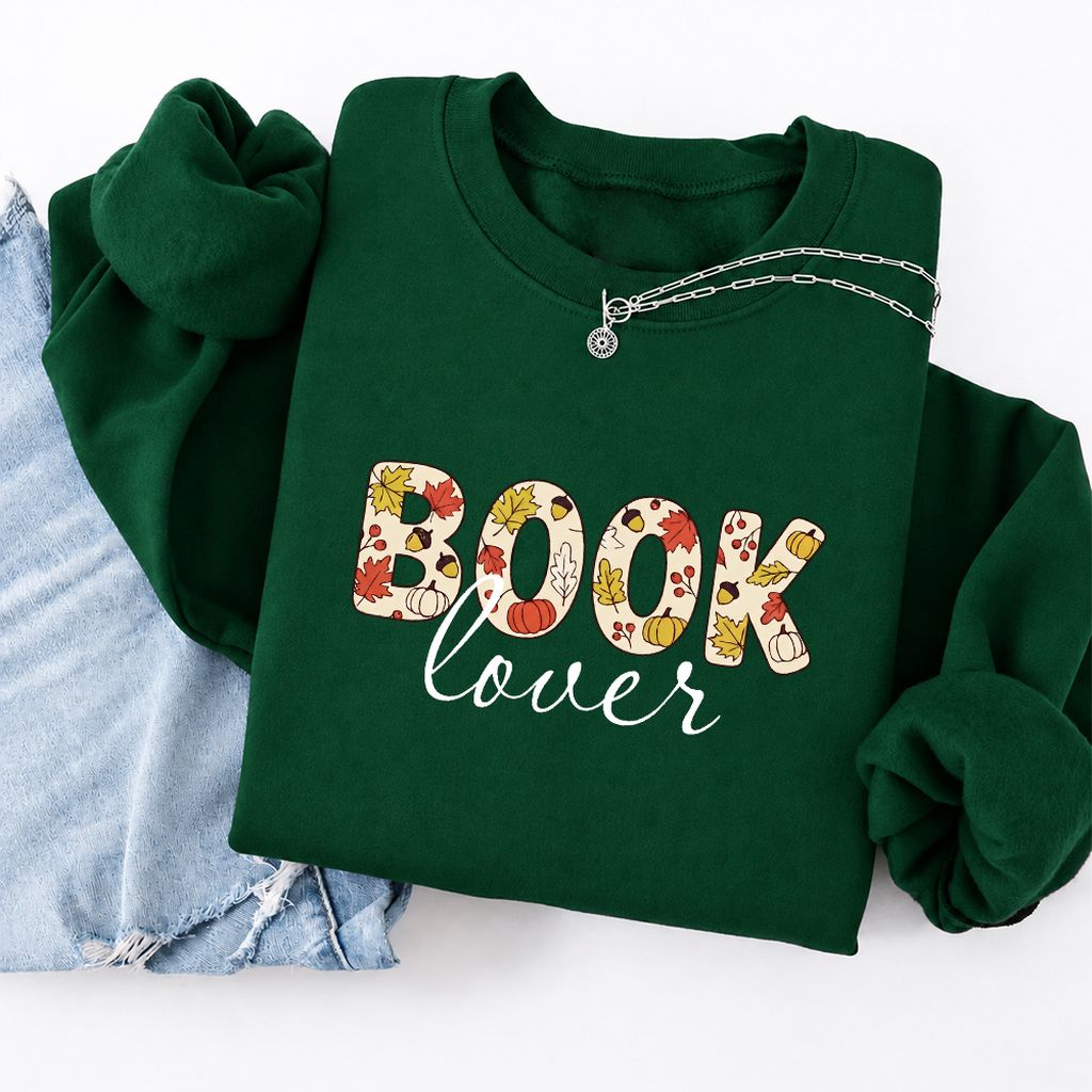Book Lover Softstyle Sweatshirt | Book Lover Gift Forest Green
