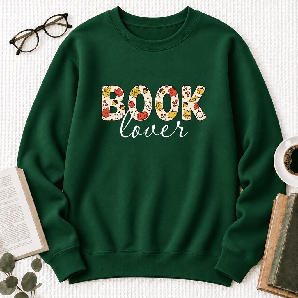 Book Lover Softstyle Sweatshirt | Book Lover Gift Forest Green
