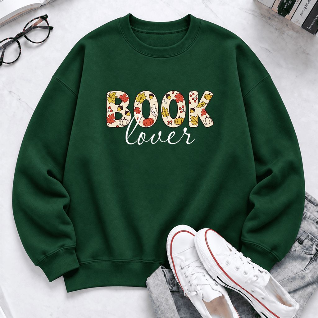 Book Lover Softstyle Sweatshirt | Book Lover Gift Forest Green