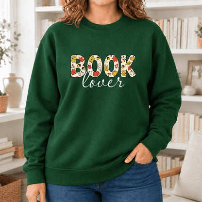 Book Lover Softstyle Sweatshirt | Book Lover Gift Forest Green