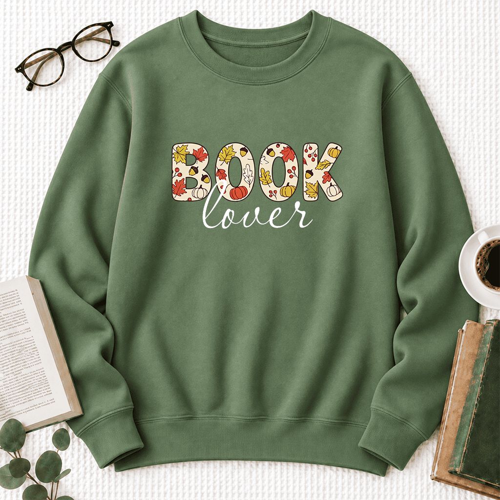 Book Lover Softstyle Sweatshirt | Book Lover Gift Military Green