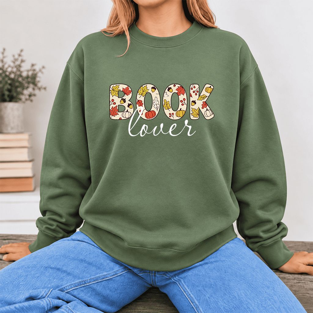Book Lover Softstyle Sweatshirt | Book Lover Gift Military Green